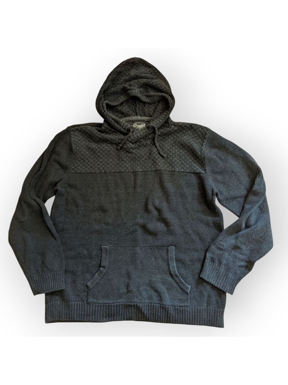 Retrofit Mfg Hoodie Sweater Black Gray XXL